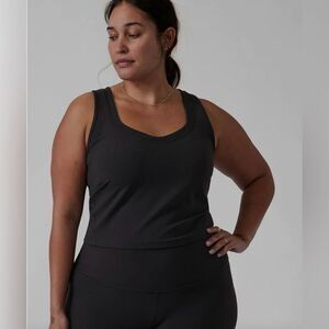 Athleta Shanti Lace Crop Tank NEW with tags Size 3X Black